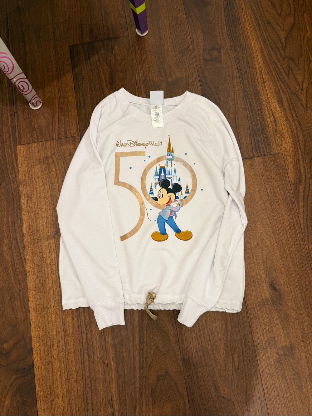 Disney Women’s White Mickey Mouse 50th Anniversary Top